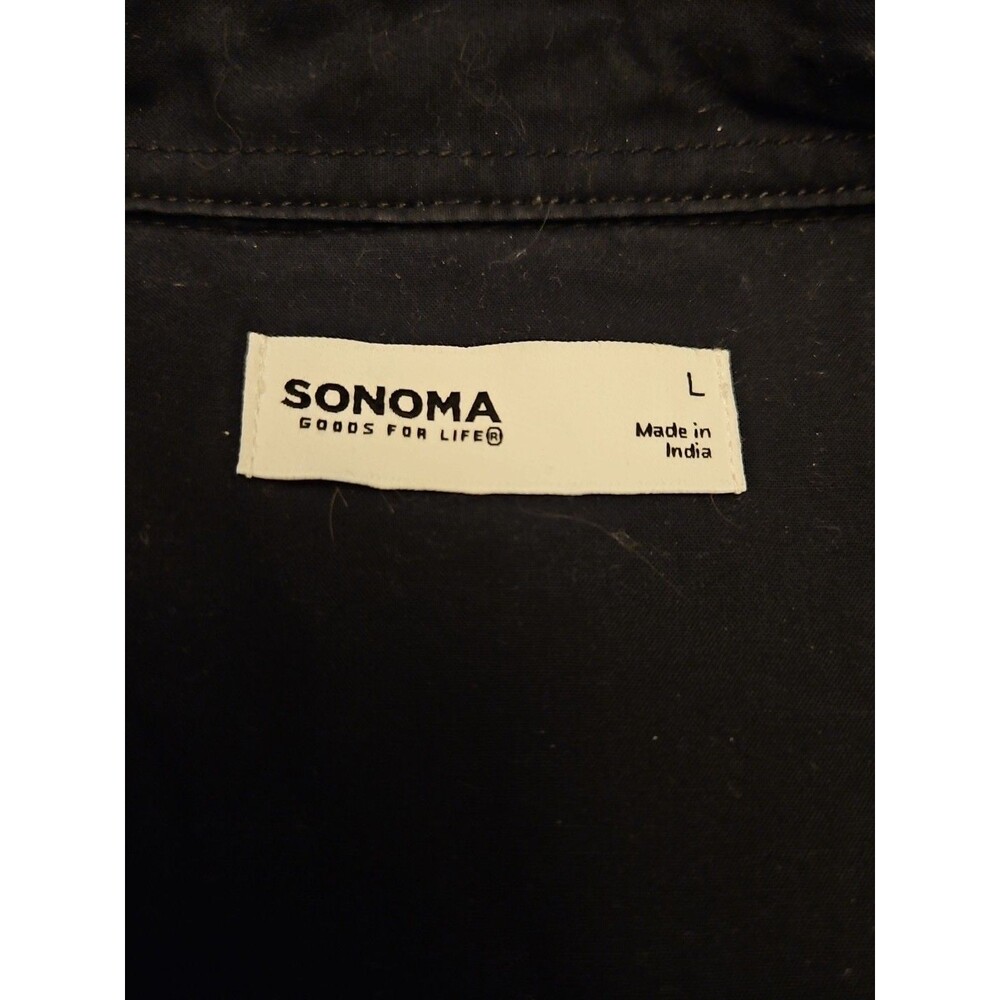 Men's Sonoma Heavyweight Flannel Herringbone Long Sleeve Button Down Size Large - Picture 3 of 9